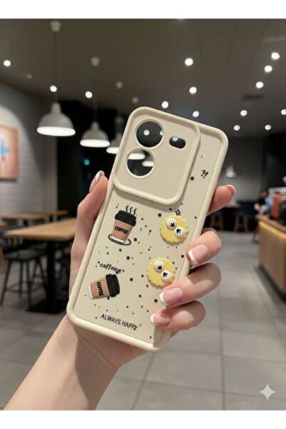 TECNOTREND Tecno Pova 5 Uyumlu 3D Sevimli ALWAYS HAPPY Desenli Görünümlü Sili...