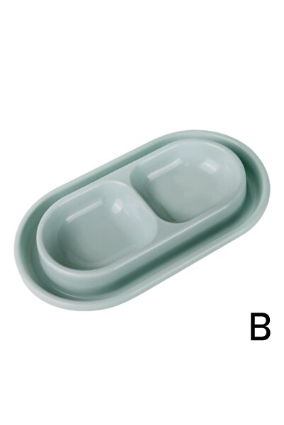 Choice1 B Pet Feeding Double Bowls Plastic Anti Ants Food Water Feeder For Do...