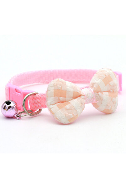 choice2 ربطة عنق قطط منقوشة قابلة للتعديل من قطعة واحدة بتصميم شبكي وردي - مث...