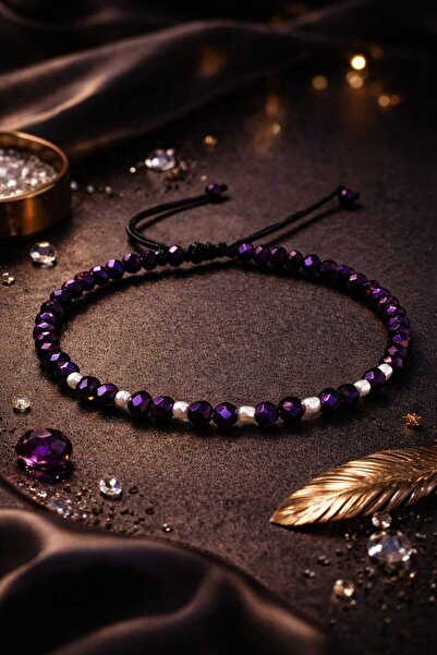 OEM Cord bracelet with 3mm silver balls and 4mm glass balls