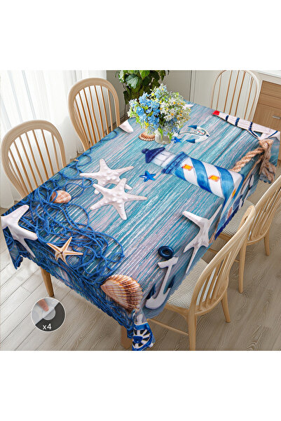 Choice1 مفرش طاولة دائري (152 سم) × 056، قطعة واحدة، بنمط صيفي كلاسيكي، قاعدة...