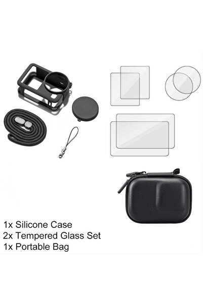 Choice1 مجموعة من 5 قطع لكاميرا DJI Osmo Action 6: غطاء سيليكون، واقي شاشة من...