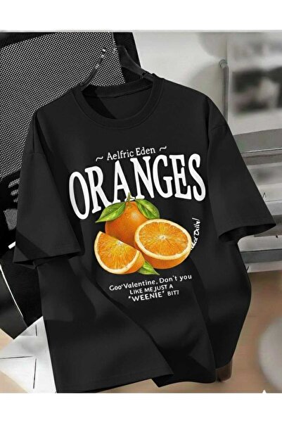 COHERENT Tricou unisex pentru bărbați/femei ORANGES, din bumbac supradimensio...
