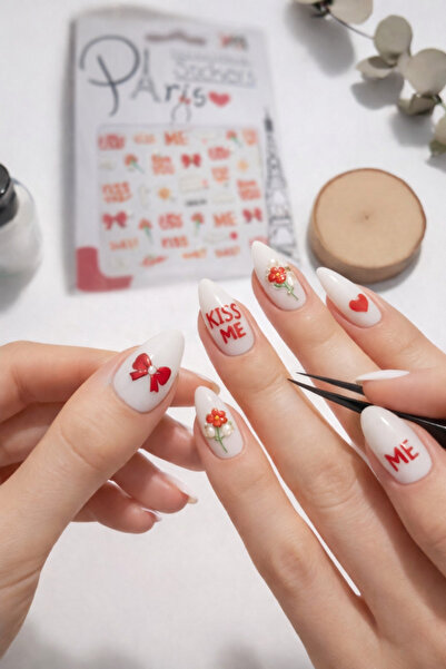 Sibelon Nail Art Sticker Kendinden Yapışkanlı Tırnak Dövmesi Takma Tırnak Süs...
