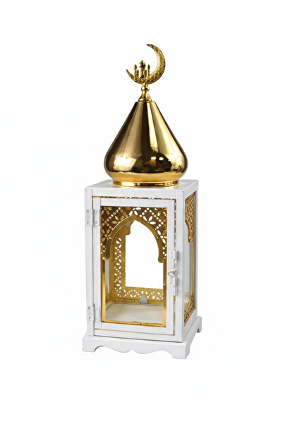 SP Ramadan lantern, white metal decoration with a gold lid and decorative cre...