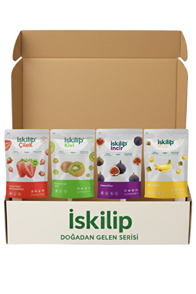 İSKİLİP Dondurularak Kurutulmuş Meyve Tanışma Paketi Çilek Kivi Muz İncir Mey...