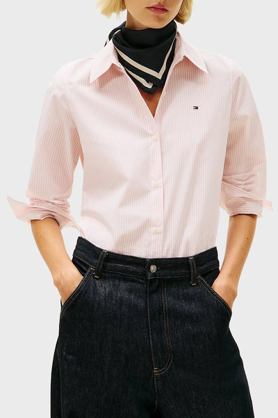 Tommy Hilfiger Pamuklu Regular Fit Çizgili Uzun Kollu Gömlek GÖMLEK WW0WW4716...