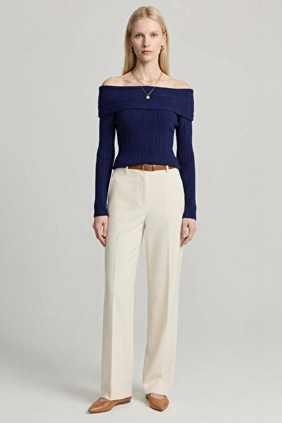 Rays 2324 Boat Neck Long Sleeve Sweater Navy Blue