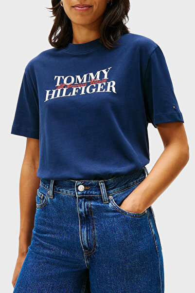 Tommy Hilfiger Βαμβακερό T-shirt με χαλαρή εφαρμογή και λαιμόκοψη ποδηλάτου W...