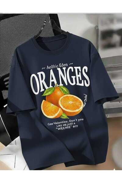 COHERENT Tricou unisex pentru bărbați/femei ORANGES, din bumbac supradimensio...