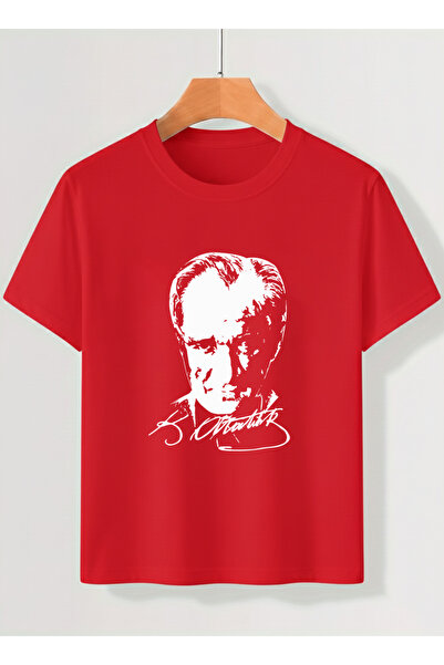 Let's Wear Ataturk Printed 100% Cotton Bicycle Collar Premium Tshirt for Adults