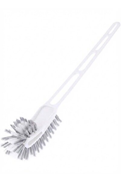 Generic Plastic Double-Sided Toilet Brush – Hockey Stick Design – White