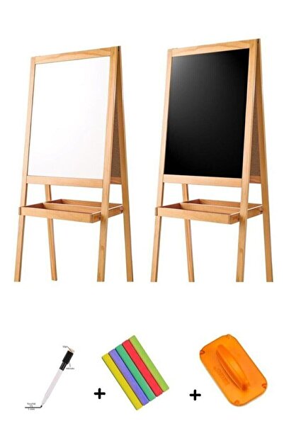 Empressco Çocuklar İçin Çift Taraflı Ahşap Yazı Tahtası ve Kalem Seti