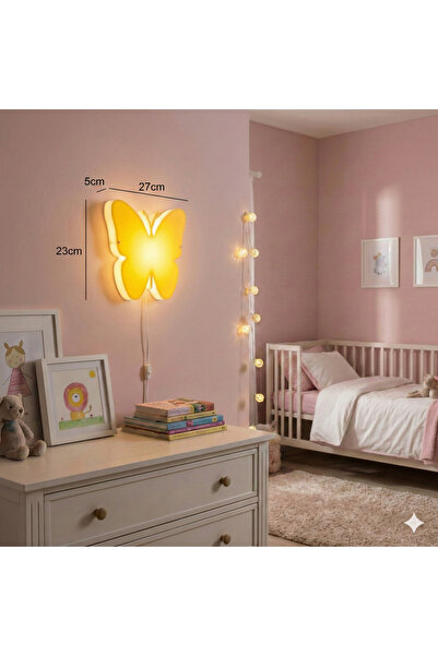 Sun Aplik Sconce Butterfly Led Wall Lamp 27X23 cm