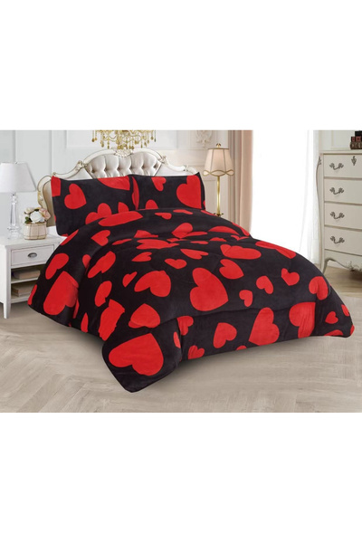 FIONNA.RO Cocolino Throw - Black With Hearts