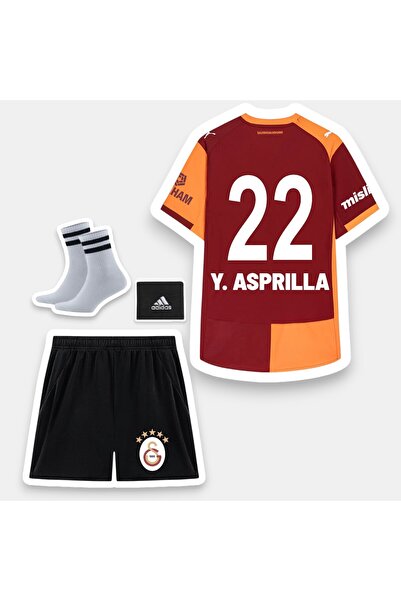 Quaxram Y. ASPRILLA-22 GÂLÂTâ.SÂRÂY 25/26 YENİ SEZON ÇOCUK FUTBOL FORMASI PAR...
