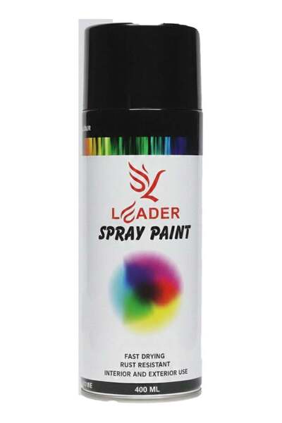 Leader Spray Paint 400ml Black - High Quality Multi-Purpose Paint