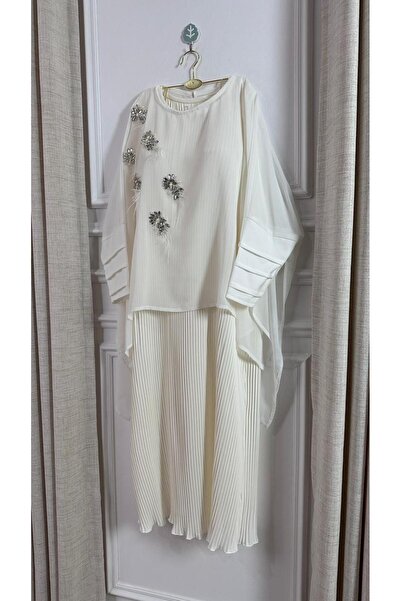 nouf Barbie fabric dress with georgette embroidery