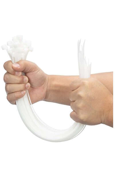Generic Cable Ties 400mm x 3.5mm - White Nylon Zip Wrap - Self-Locking for Ho...