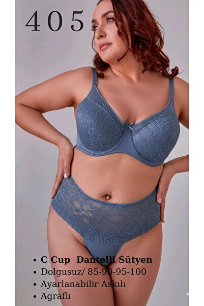 CHARM طقم حمالة صدر نسائية من Tılsım Lingerie مقاس C مزين بالدانتيل