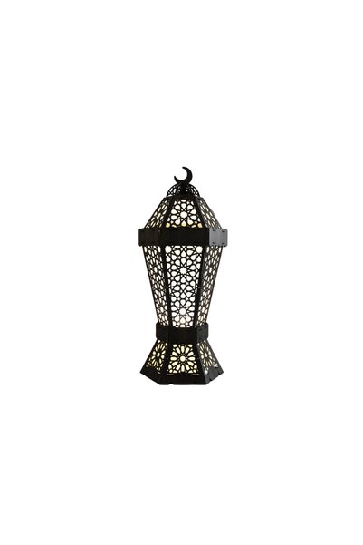 NAWADER Electric Wooden Ramadan Lantern – Luxurious Heritage Design NS007, GRAY
