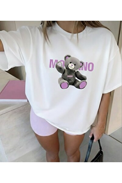 LELVANİ Purple Printed Bear Tshirt