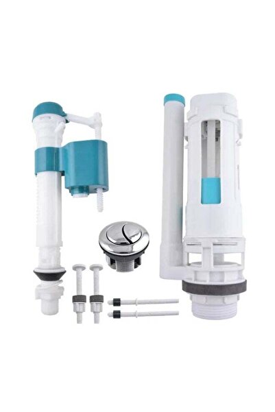 Generic طقم تعبئة خزان المرحاض - صمام تصريف مزدوج التدفق 20 سم مع مجموعة أزرا...