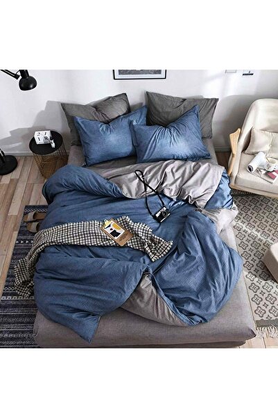 CumparaMisim Διπλό Λινό με Ελαστικό, σατέν Βαμβάκι , γκρι, μπλε