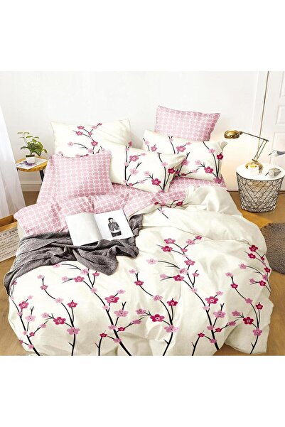 CumparaMisim Double bed linen with Stretchy, satin Cotton , Pink, flowers