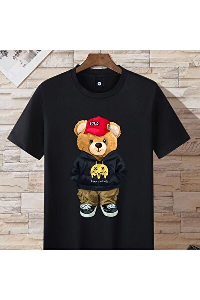 LELVANİ Keep Smiling Bear Printed Tshirt