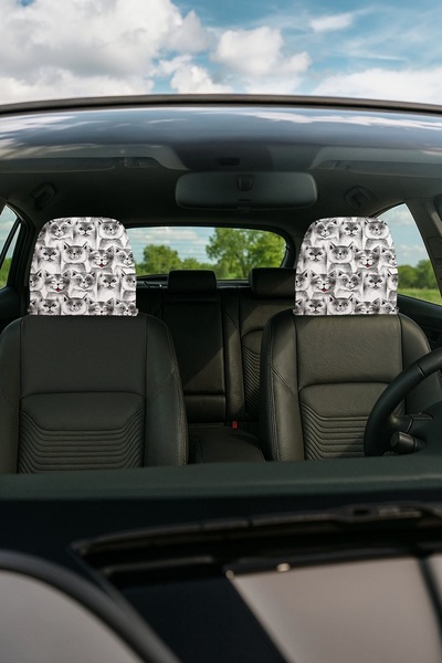 EVPANYA Decorative Car Headrest Covers, Set of 2