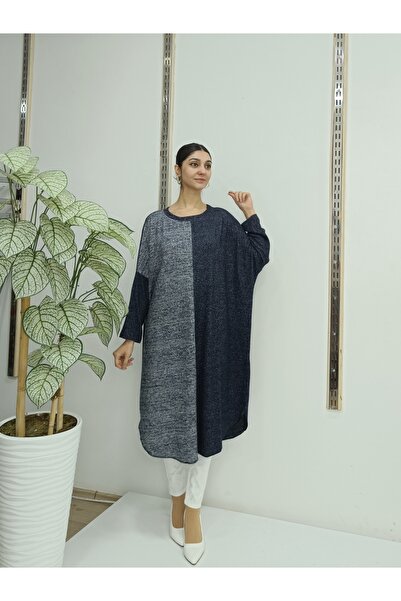 Henna Elisa çift renkli salaş yün tuni