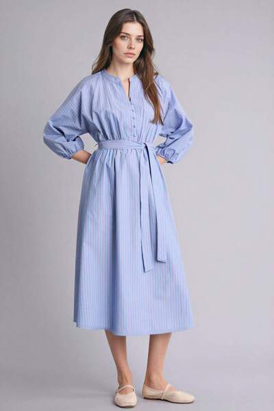 DeFacto Poplin Striped Midi Dress H0110Ax26Sp