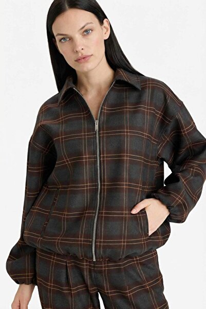 DeFacto Kareli Fermuarlı Ceket G7928AX25WN