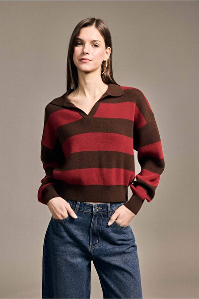 DeFacto Oversized Color Block Sweater H3657Ax26Sp