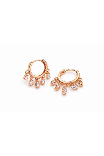 BALVORA VENTO Women's Chrome Dangle Hoop Earrings