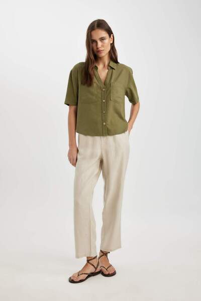 DeFacto Pantaloni jogger din in cu talie înaltă A5075AX24SM