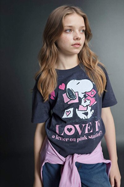 DeFacto Snoopy Relax Fit T-Shirt for Girls G8188A826Sm