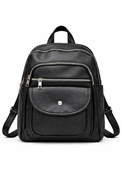 Daj Company Premium ženska crna Koža Ranac - Minimalistički dizajn, višeslojn...