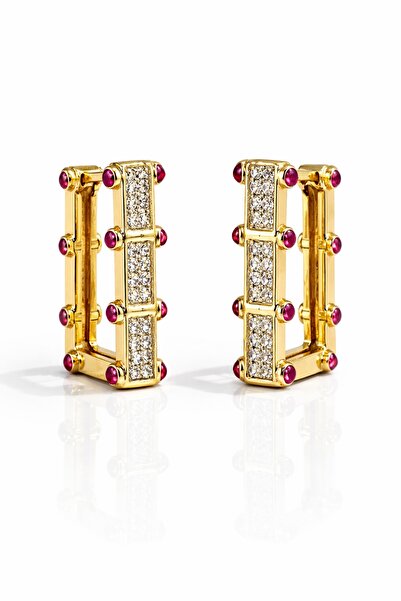BALVORA VENTO Women's Xuping Stone-Set Rectangular Earrings Do Not Fade