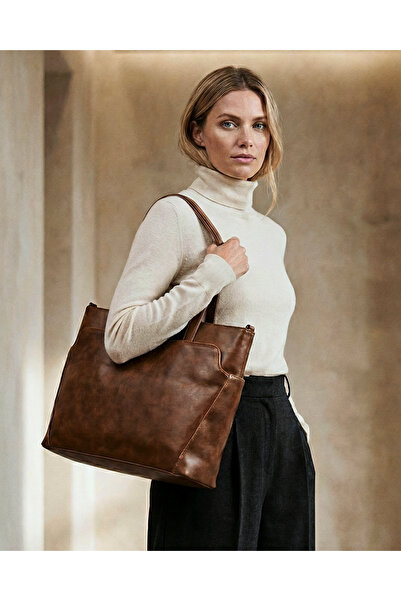 Q.NERY NEO Süet Omuz Çantası - Laptop&Evrak taşımaya uygun