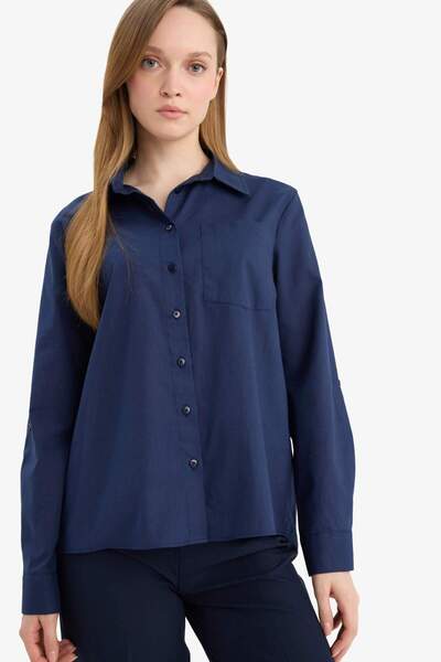 DeFacto 100% Cotton Basic Shirt W7734Az26Sp