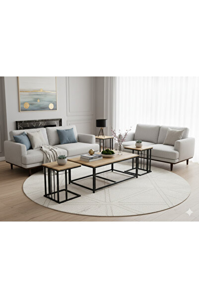 SADANHOME 5-piece set - Modern coffee table | Large table 110*60*45 cm and 4 ...