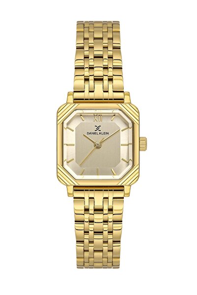 Daniel Klein 23 mm Square Women's Wristwatch and Bracelet with Yellow Dial an...