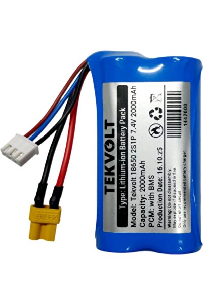 Tekvolt Enerji Tekvolt 7.4V 2000mAh Rc Araba/Kamyonet/Tekne Vb. Uyumlu BMS De...