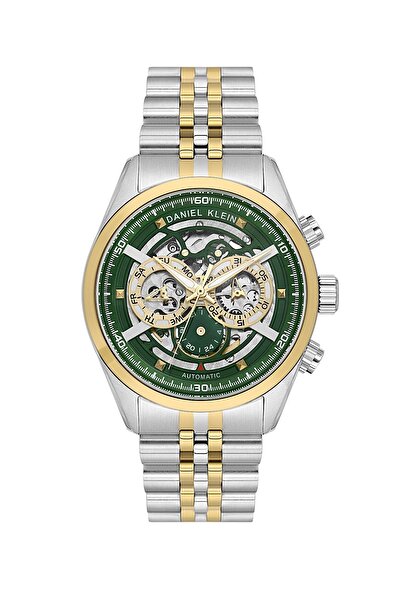 Daniel Klein Gold Gümüş Yeşil Renk Otomatik 42 mm İç Göstergeleri Aktif Erkek...