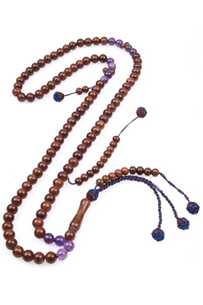 NAMAT Kuka with amethyst stone 99-bead 8mm Prayer Beads with handmade tassel