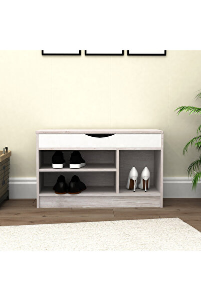 Generic مقعد أحذية موفو فانيلا هالمستاد لخمسة أزواج بباب واحد