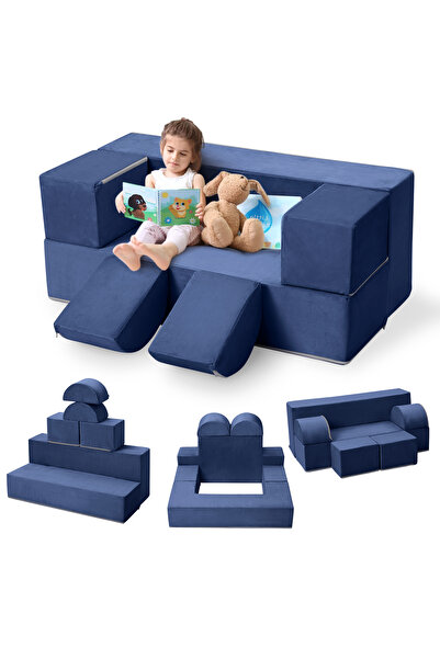 Garvee Toddler Kids Convertible Foam Play Couch-Soft Sofa Set with Detachable...