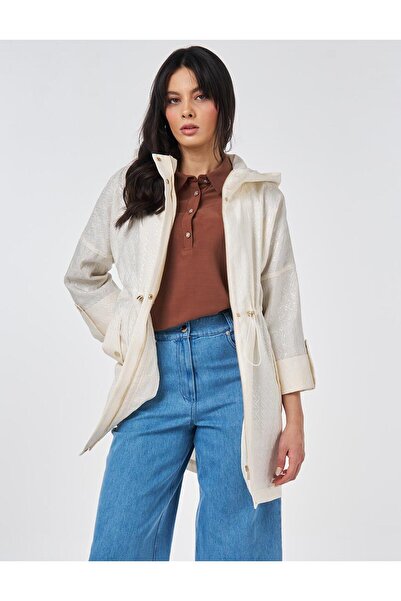 Kayra Jakarlı Kısa Trençkot Krem